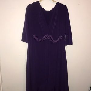 Women’s Purple Mid Sleeve Long Dress